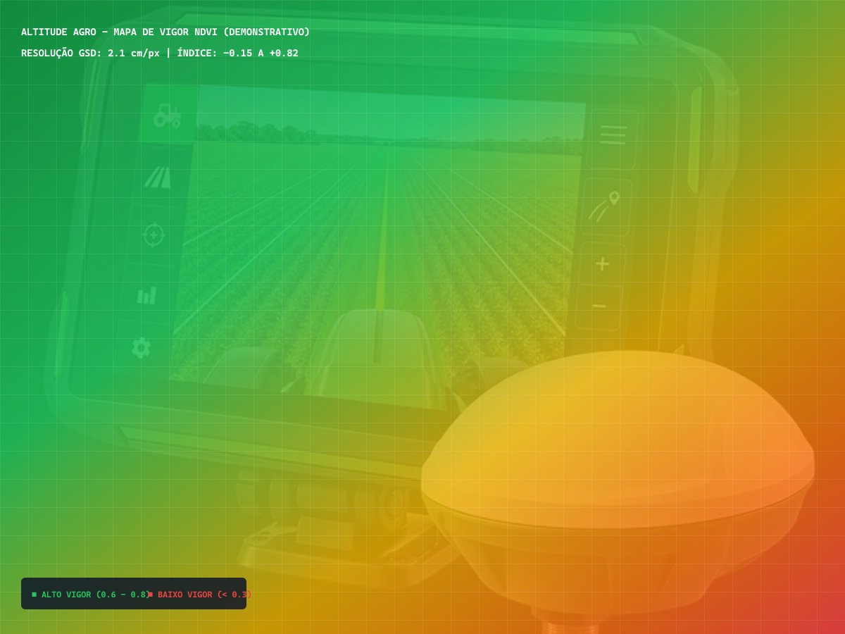 Mapa de vigor vegetativo NDVI em cores falsas (demonstrativo)