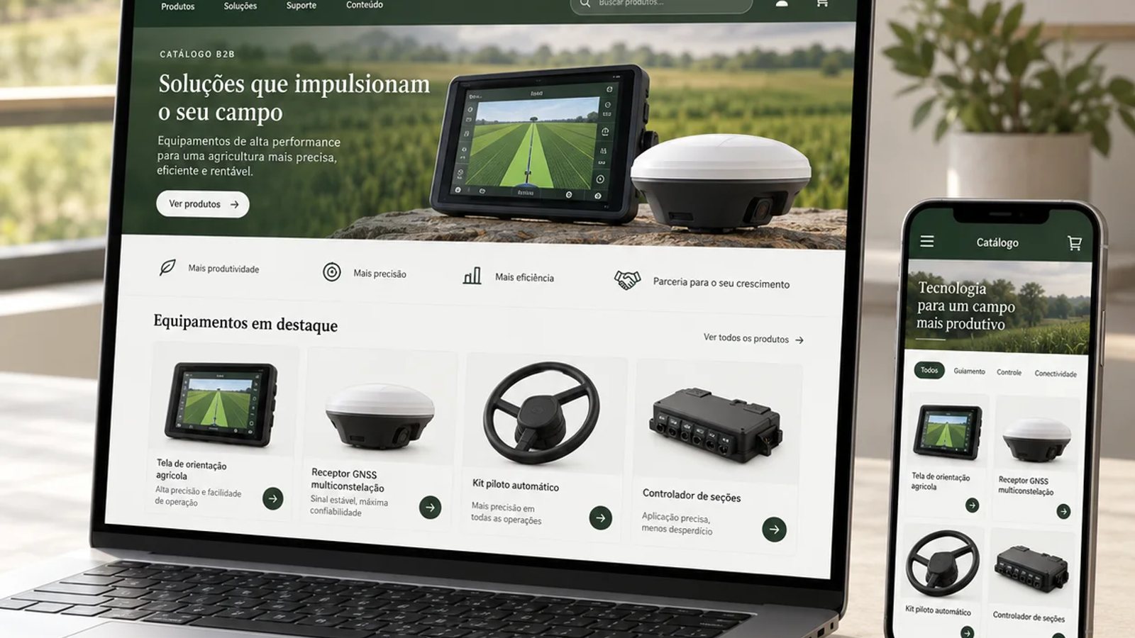 Drone agrícola quadricóptero multiespectral sobrevoando lavoura verde em dia ensolarado