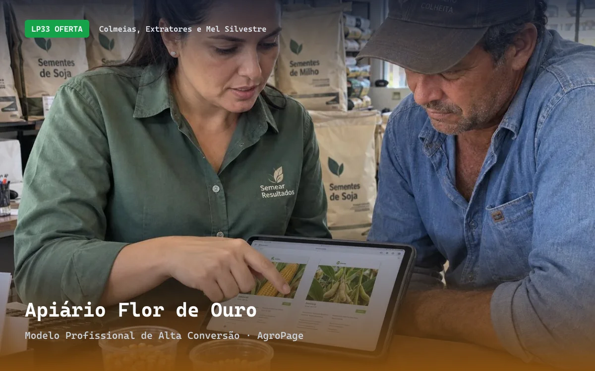 Captura da demonstração do site Apiário & Colmeias Flor de Ouro