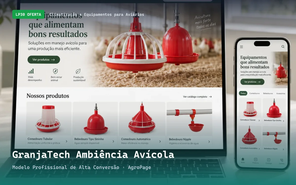 Captura da demonstração do site GranjaTech Ambiência Avícola