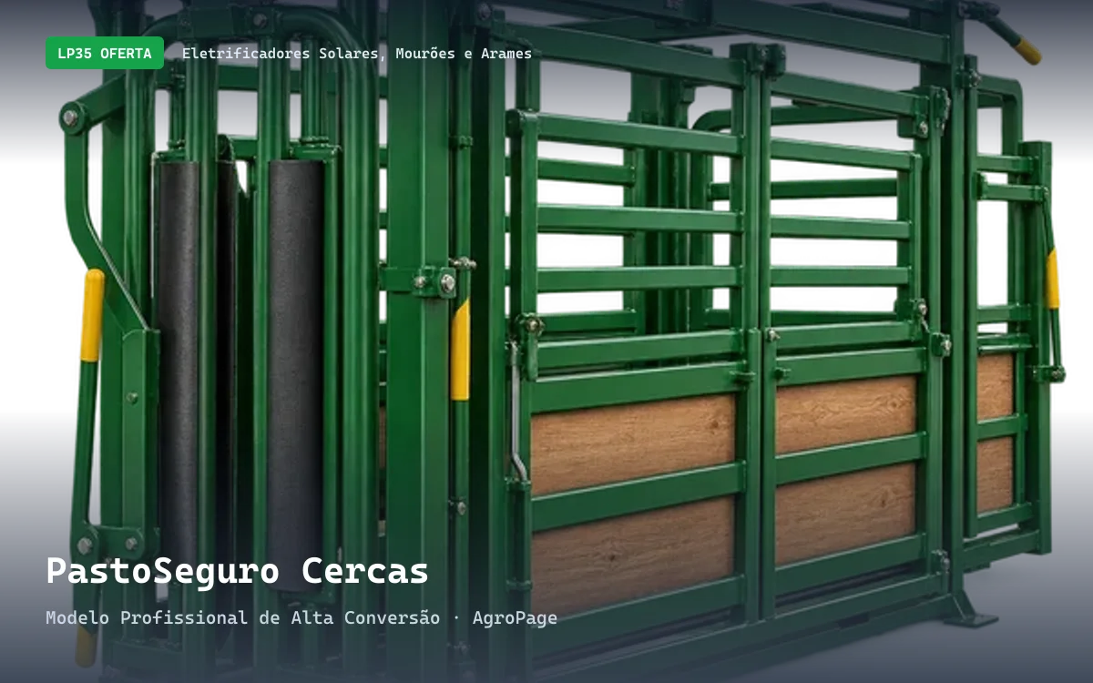 Captura da demonstração do site PastoSeguro Cercas & Eletrificadores