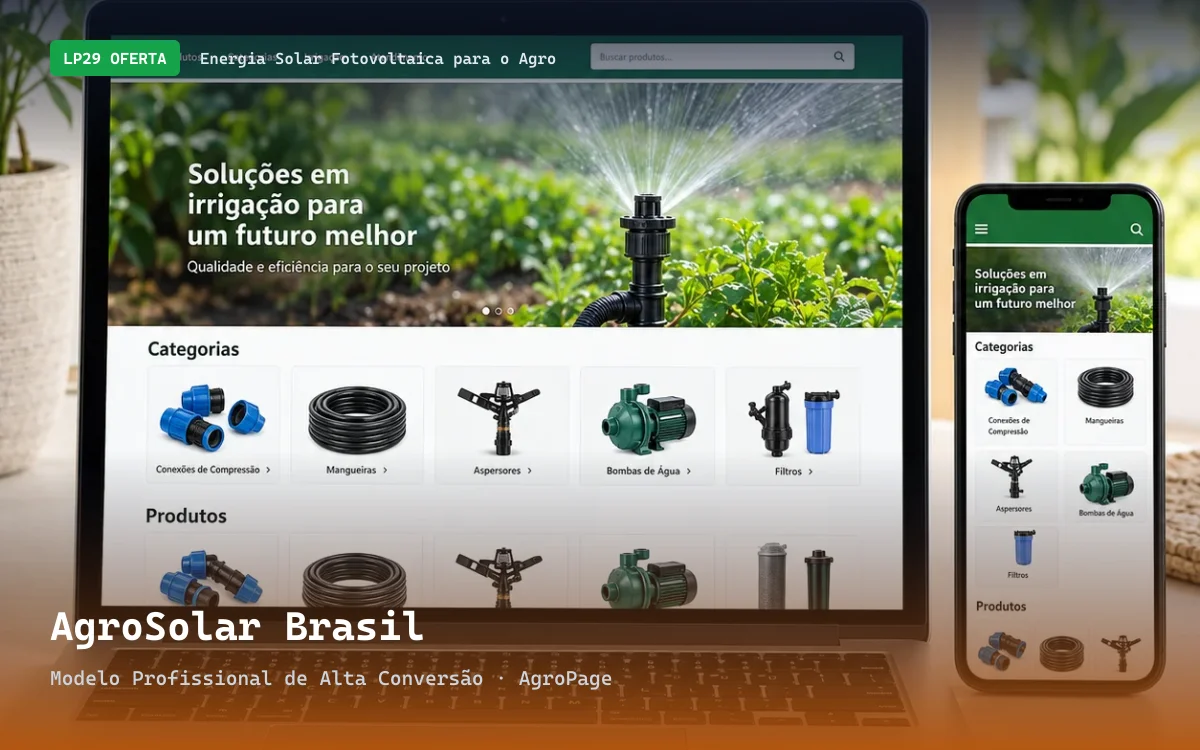 Captura da demonstração do site AgroSolar Brasil