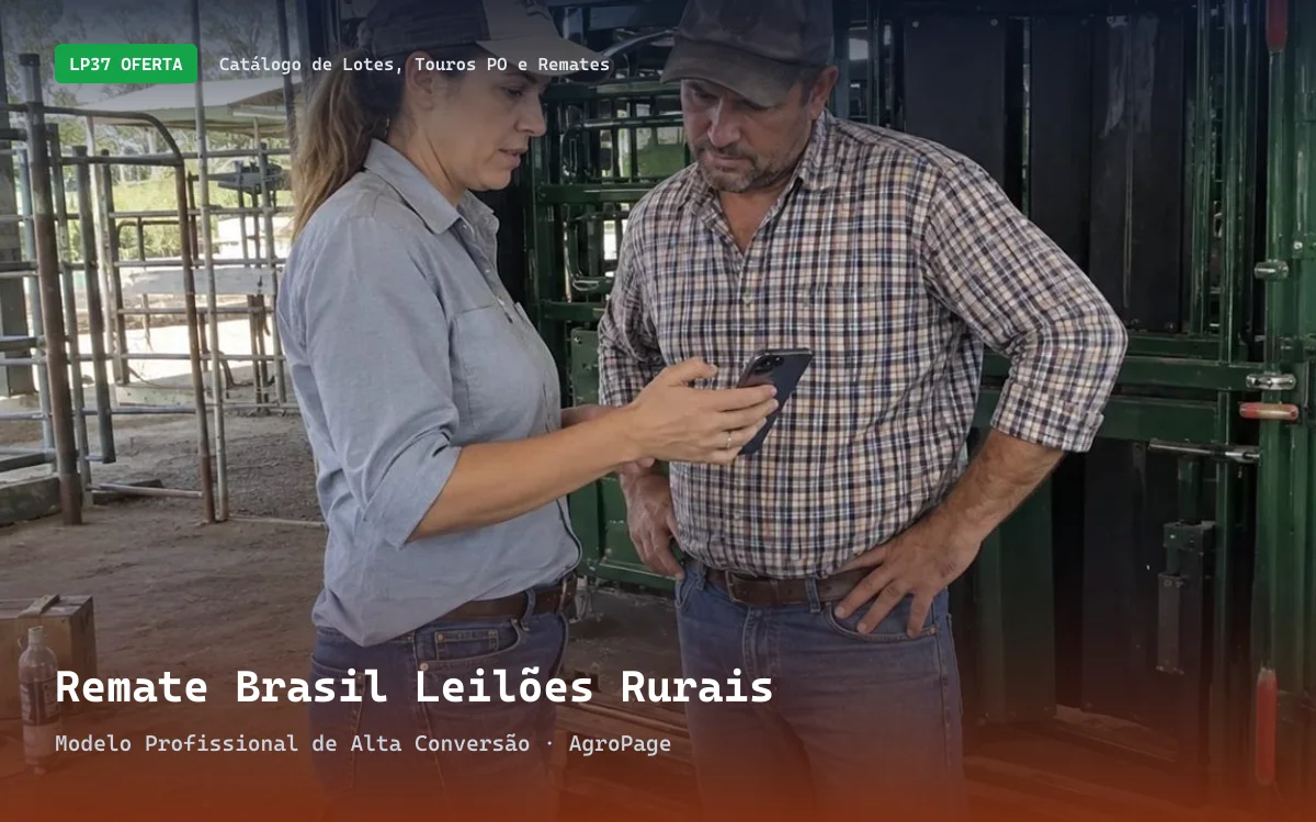 Captura da demonstração do site Remate Brasil Leilões Rurais