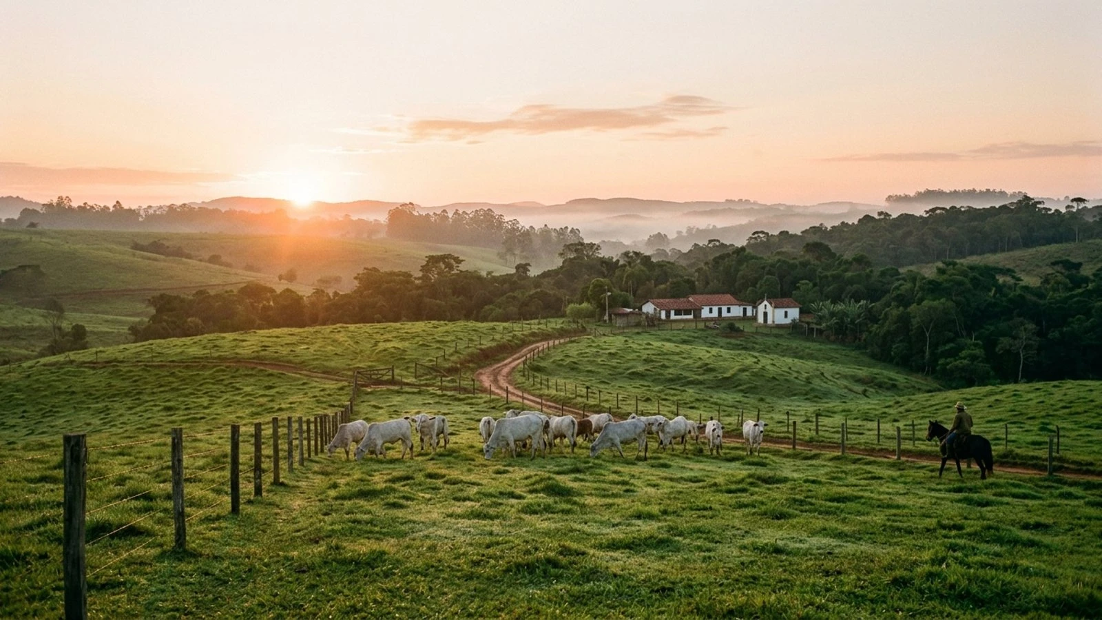 Paisagem deslumbrante de montanhas verdes, trilhas e chalés da Serra da Mantiqueira