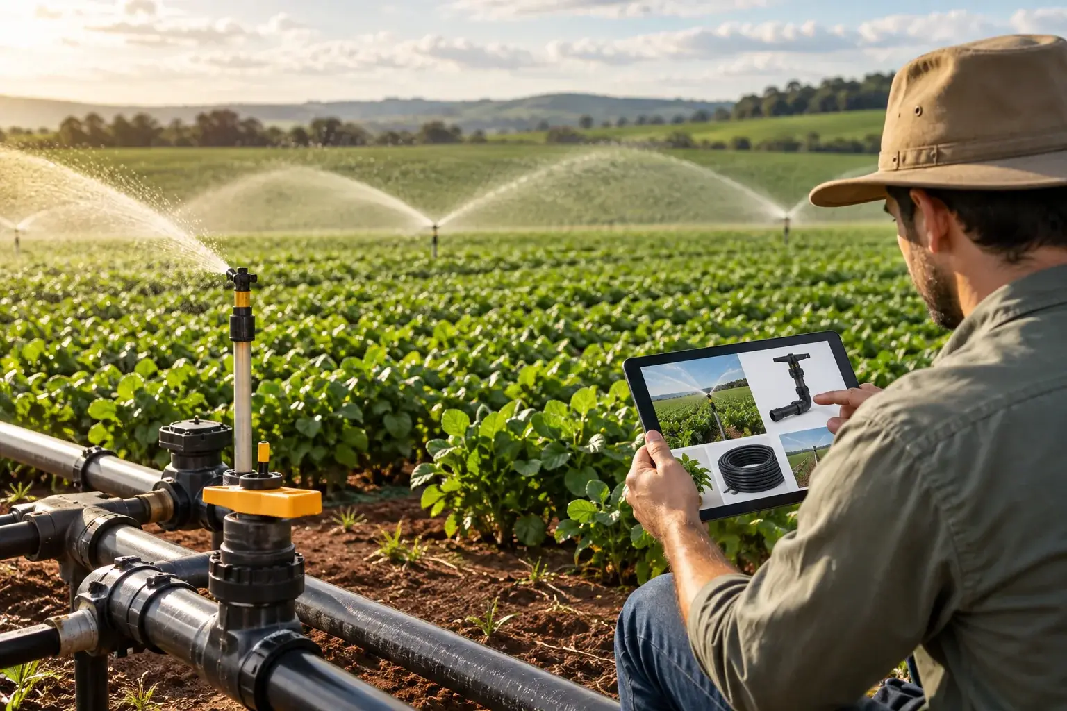 Main image for article: Catálogo digital para empresas de irrigação: como organizar equipamentos, peças e soluções
