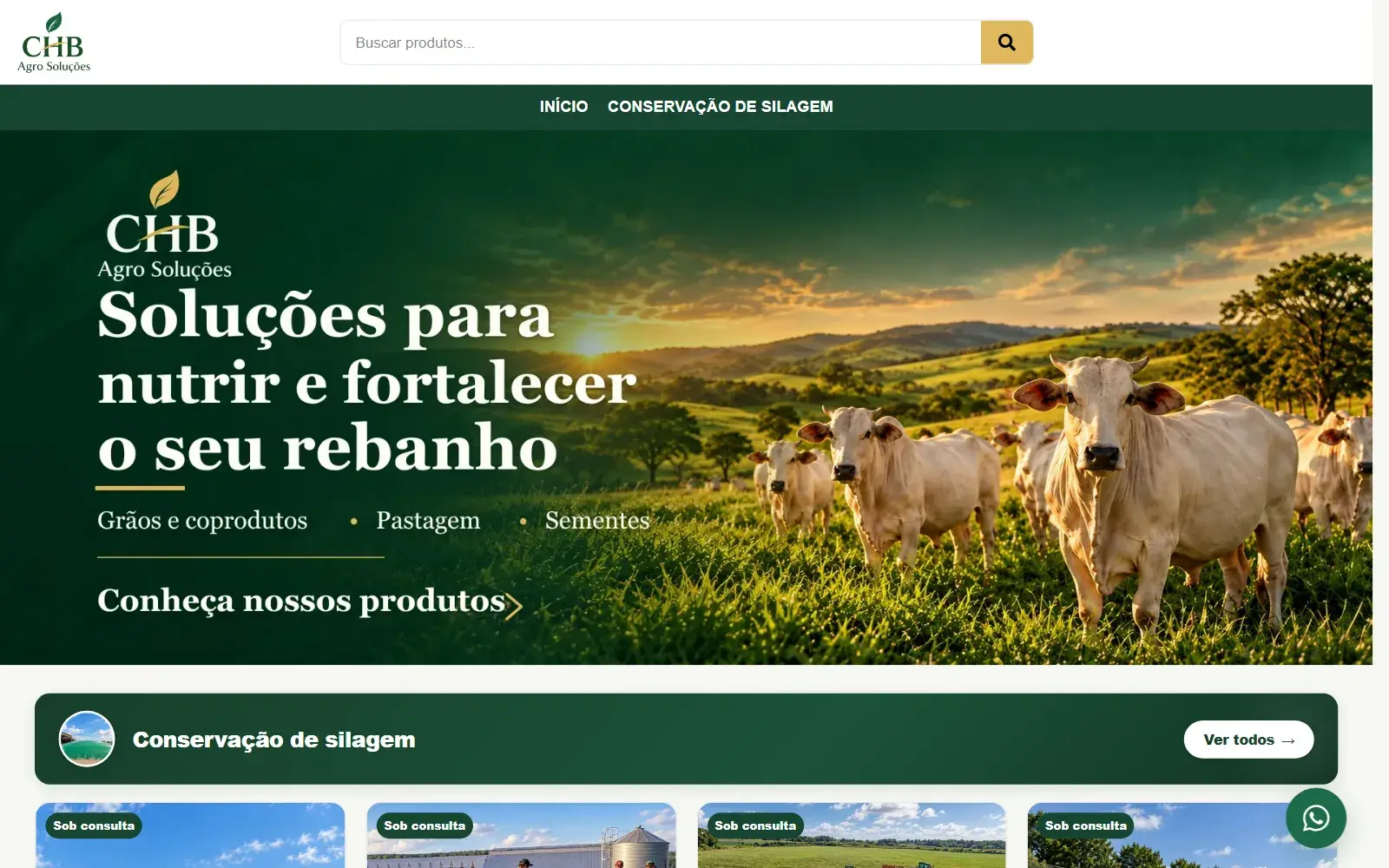 Actual screenshot of CHB Agro Soluções: desktop