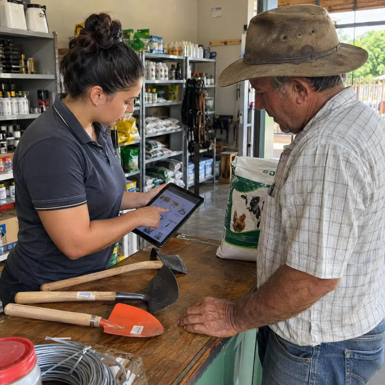 Commercial sales in farm supply stores